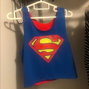 Reversible Superman tank crop top :)